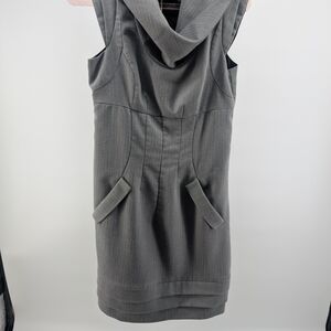 Max & Cleo Gray Sleeveless Cowl Neck Midi Dress with Flap Pockets